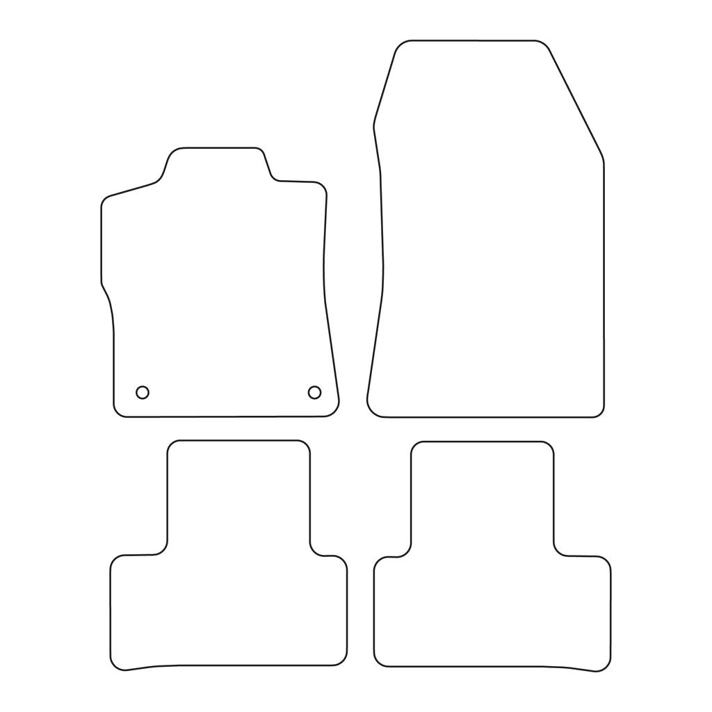 [BLM]CT038 Red - Set of Velour Floor Mats Suitable for Citroen DS 4 II 2021- - Red Trim