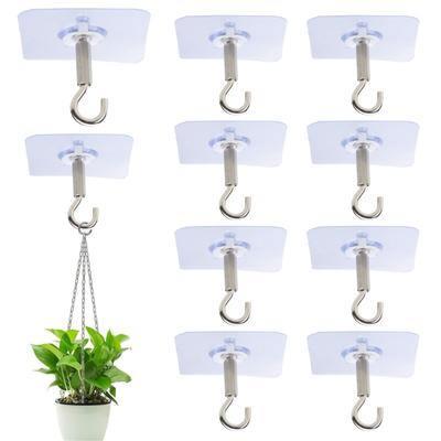 1-10pcs Ceiling Hooks for Hanging Lights Plant Wind Chimes Self Adhesive Hook for Bathroom Shower Kitchen Keys Door Home