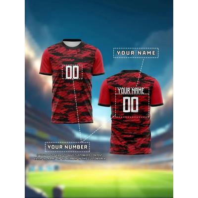 Customized Team Name Number Name Maillot Football T-shirt  Personalized DIY O Neck Mens Soccer Jerseys Team Uniform Sports Tee