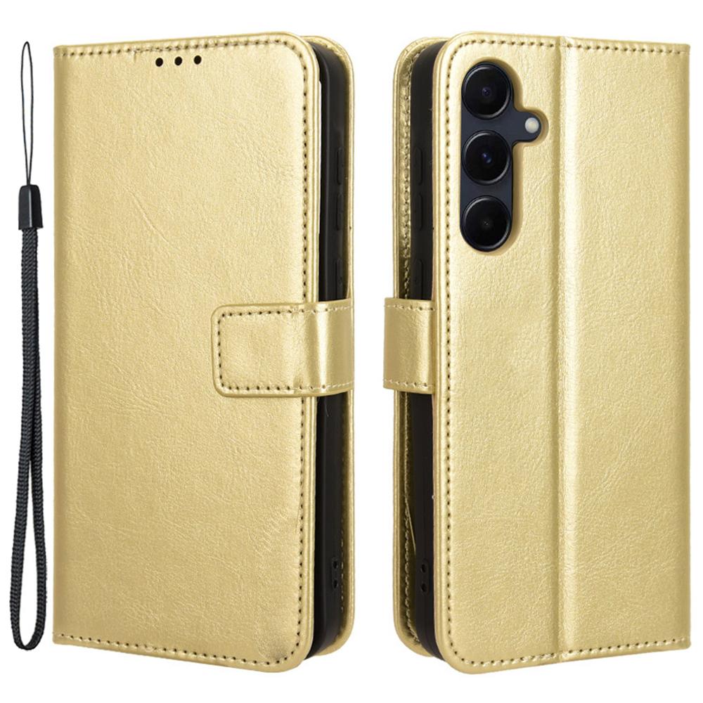 

Кожаный чехол для телефона Samsung Galaxy A35 5G с держателем для карт, внутренняя оболочка из ТПУ Gold