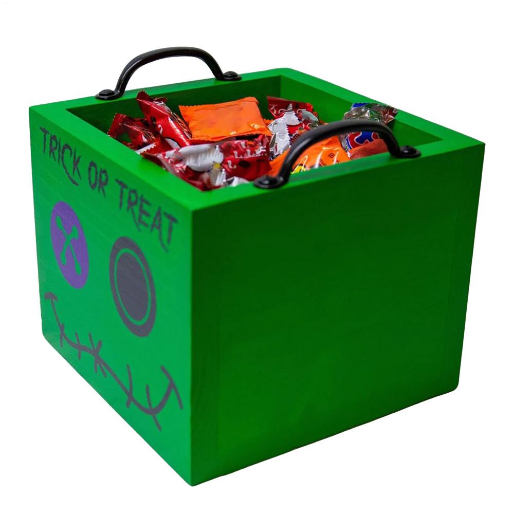 Halloween Boxes For Treats Wooden Square Candy Container Party Supplies For Kids Adults Holiday Family Gathering Classroom Home