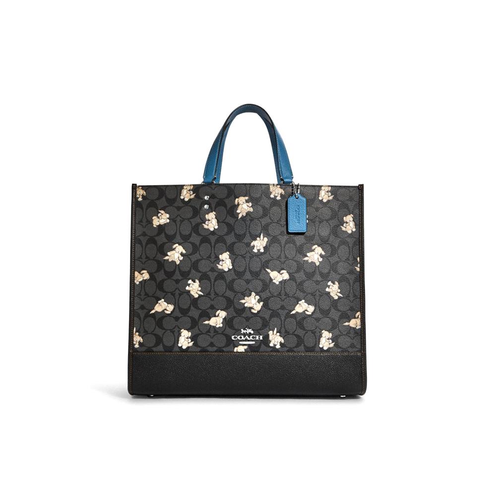New COACH Dempsey Cow Leather Tote Bag, Shopping Bag, Shoulder Bag, Crossbody Bag, Handbag Regular Women's Monogram Black CC423-SVG0