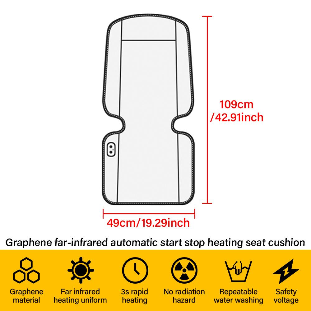 Graphene Heated Car Seat Cushion Fast Heating Uniform Heating Temperature Control Safety Protection Waterproof And Anti-Leakage