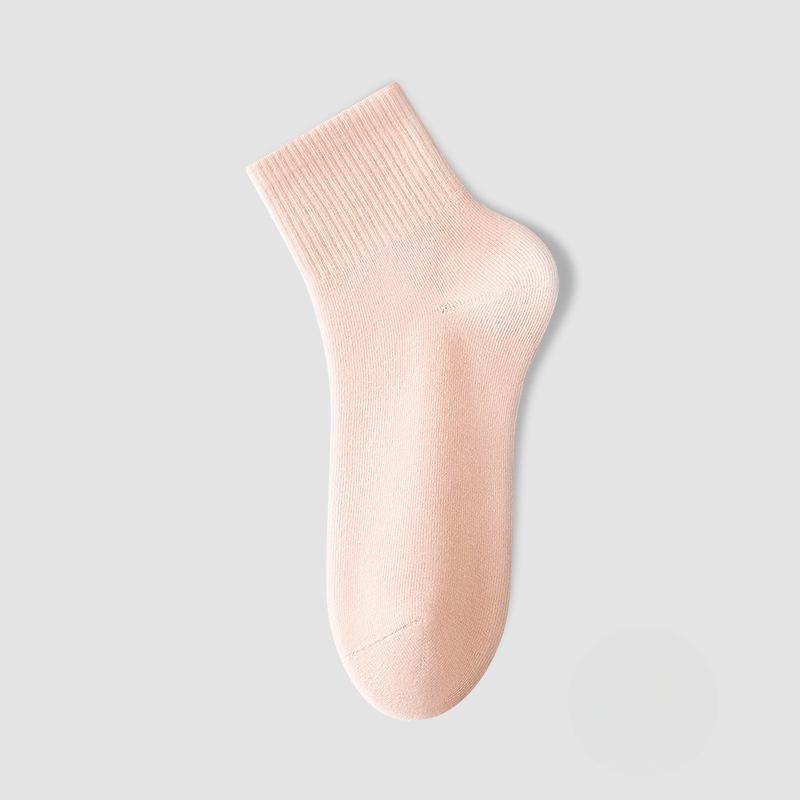 Pure Cotton Women's Mid-calf Boneless Socks, Anti-odor and Sweat-absorbing Women's Short Socks for Summer
