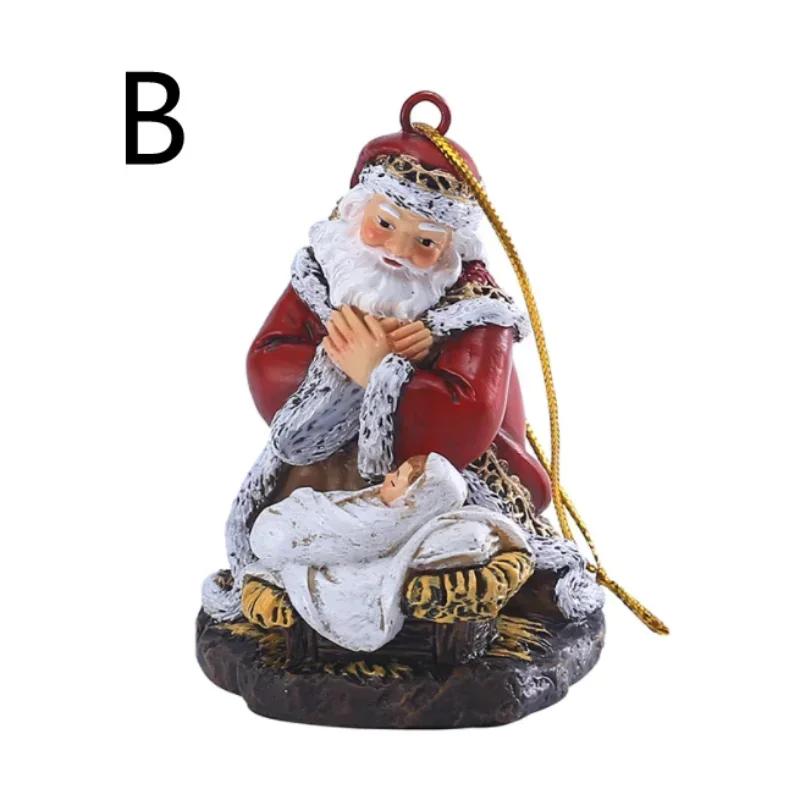 Weihnachtsfeier Dekoration Hängende Ornamente Harz Umarmende Weihnachtsmann Figuren Mini Weihnachtsmann Anhänger Weihnachtsbaum Heimdekor Zubehör