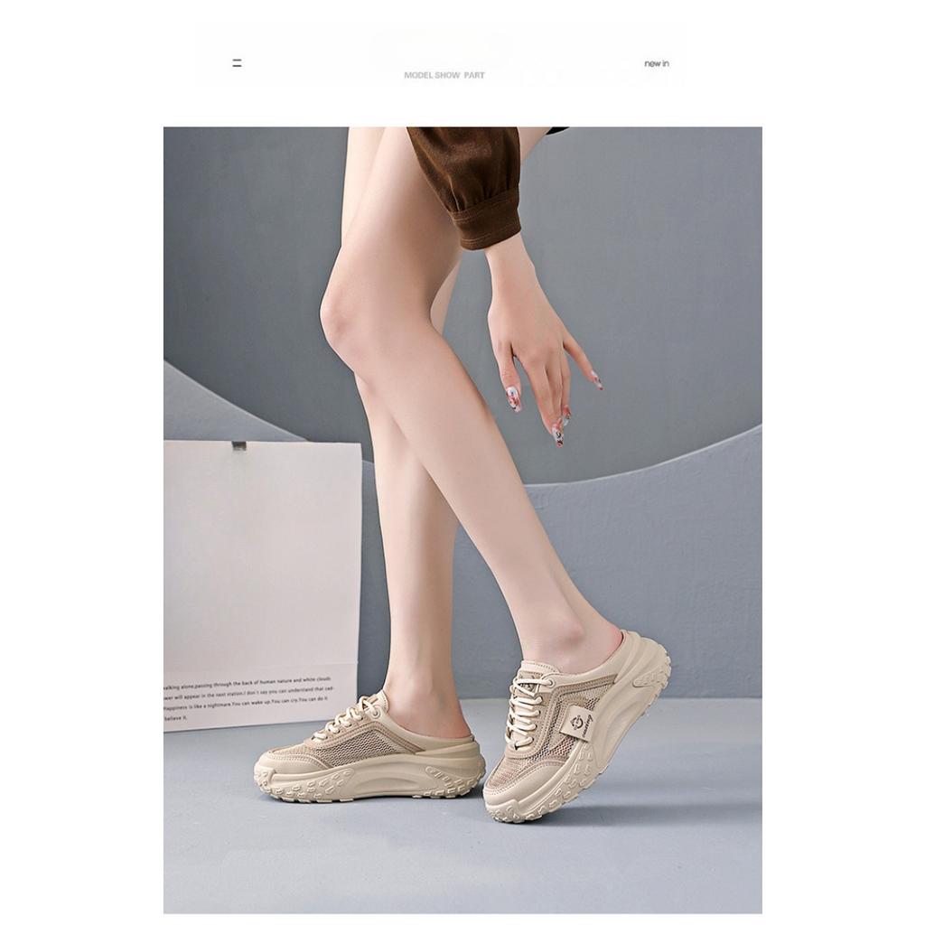 Lässige Halbschuhe Damenschuhe für Sommer-Outdoor-Bekleidung, Ein-Fuß-Faulschuhe, Sportschuhe, Mesh-Kühle Hausschuhe
