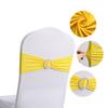 LMETJMA 10 Pcs Spandex Chair Sashes Premium Stretch Bows With Buckle Slider Universal Elastic Bands for Wedding Party Banquet