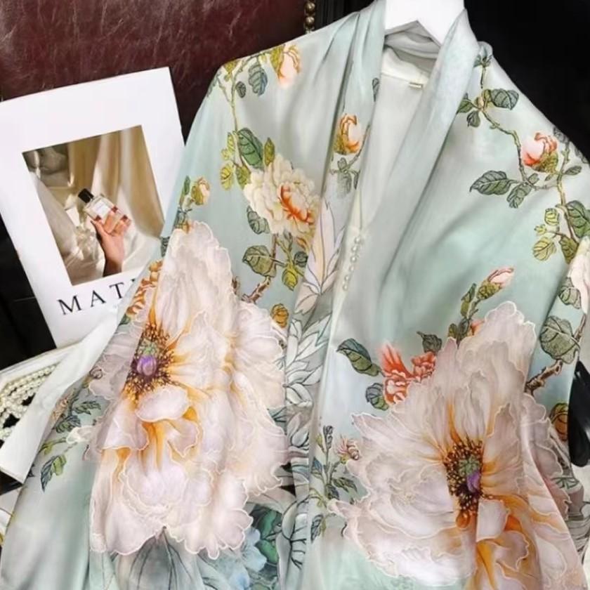 New Sunscreen Scarf for Women New Silk Satin Versatile Summer Sunscreen Silk Scarf Mother's Day Gift