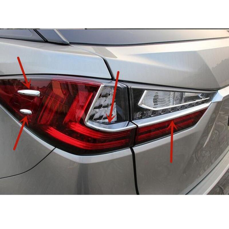 For Lexus RX 200t 300 450h 2016 2017 2018 Car ABS Chrome Rear Tail Light Lamp Covers Trim Car Accessories Eyebrow