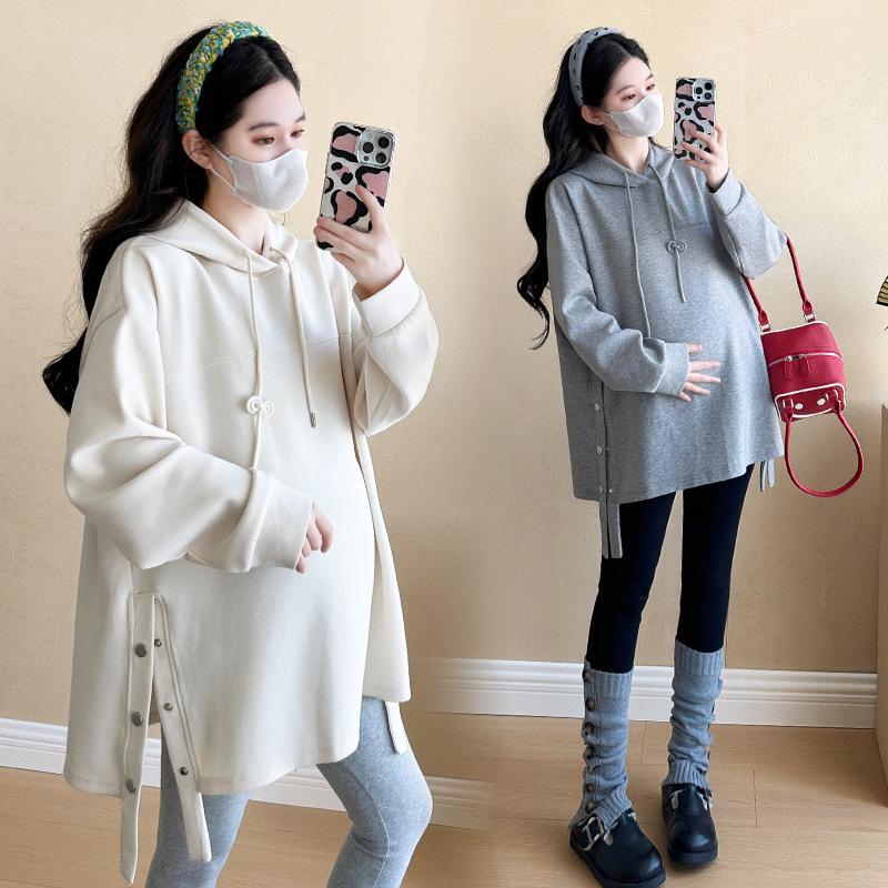 2026 Spring Casual Loose Maternity Hoodie Extra Large