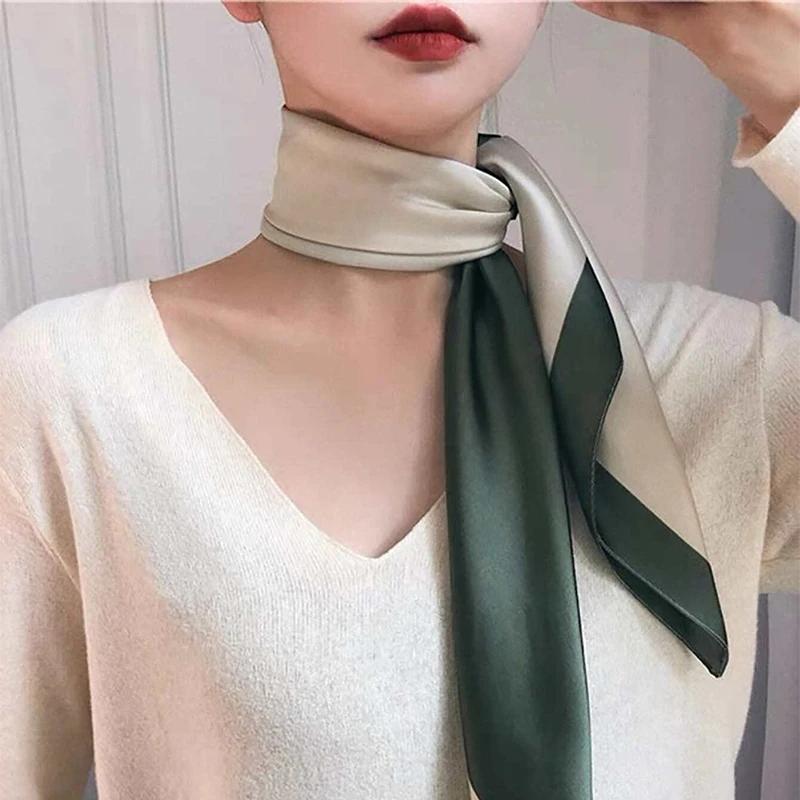Fashion Print Silk Hairbands Scarf Women 2025 Spring New Elagant Floral Bandana Neck Kerchief Head Bands Foulard Female Scarfs