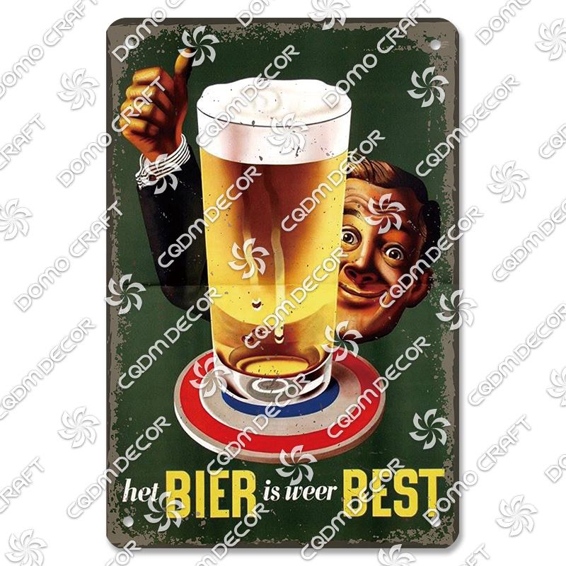 Vintage Beer Plaques Metal Tin Signs Beer Glass Drinkers Metal Plate Wall Decor Beer Party Bar Pub Living Room Home