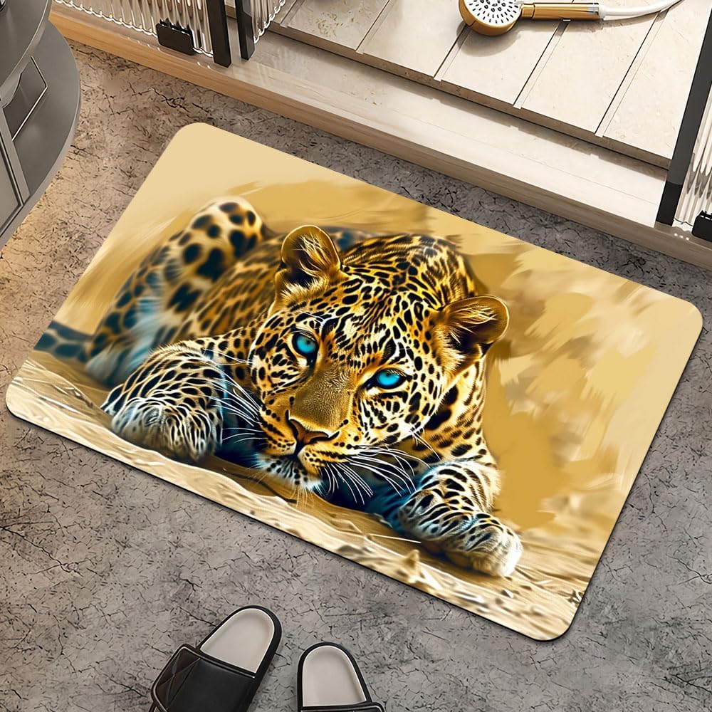 Mushroom Plant Leopard Print Mermaid PatternCarpet Bathroom Kitchen Living Room Door Mat Animal Print Indoor FloorDecoration Mat