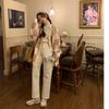 2025 autumn new loose casual cardigan long-sleeved sweater, gentle small fragrance checkerboard v-neck jacket women