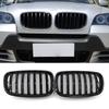 1 Pair Car Front Bumper Grill Gloss Black Front Bumper Racing Grille for BMW X5 E70 X6 E71 2007-2013 Car Accessories