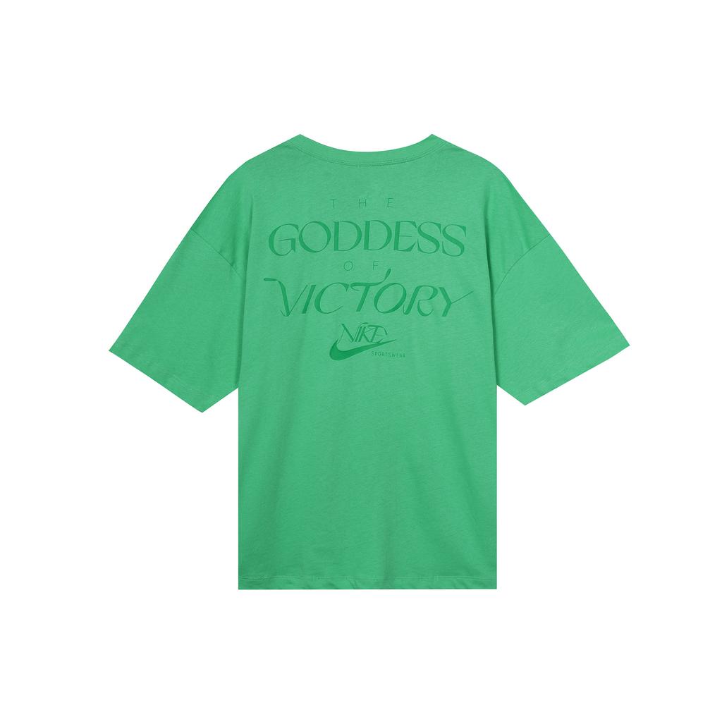 New Nike Drop Shoulder Sleeve T Shirt Women's Green FB8218-363