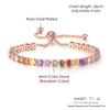 Adjustable Multicolor Tennis Bracelets for Women Ladies Wedding Rainbow Colorful Zircon Charm Bracelet Hand Chain Zircon DZH043