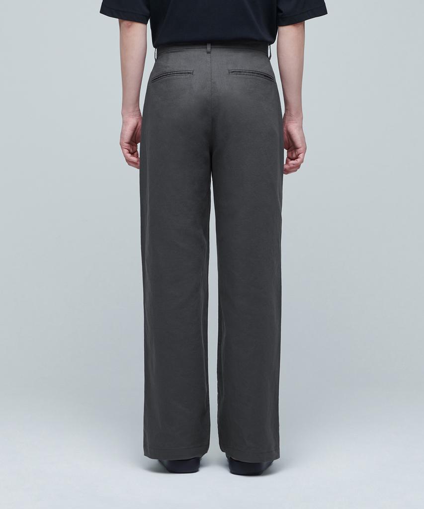 MUSINSA STANDARD Cotton Linen Two-Tuck Wide Pants [Gunmetal]
