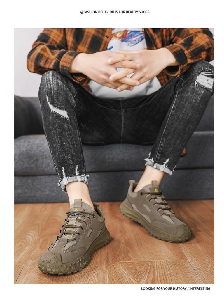 Men's Cross-Border Lightweight Mesh Hiking & Casual Work Shoes, Breathable & Protective