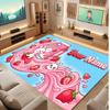 Cute Food Theme Crystal Velvet Floor Rug Personalized Custom Name Text Warm Carpet Home Decoration