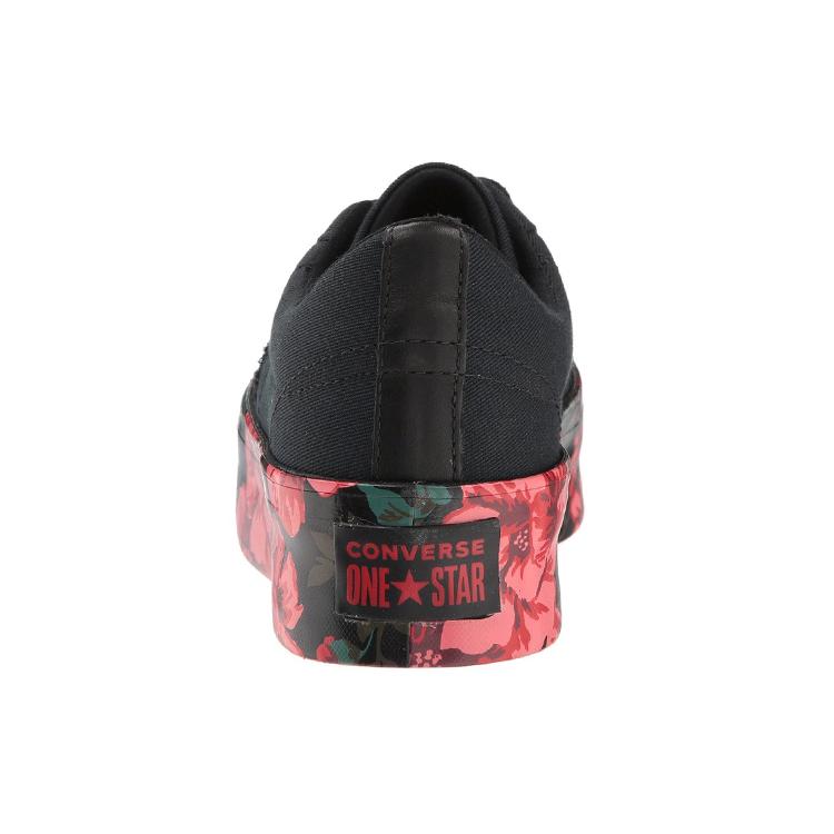 Converse One Star Ox Shoes Black/Red Women's 561766C