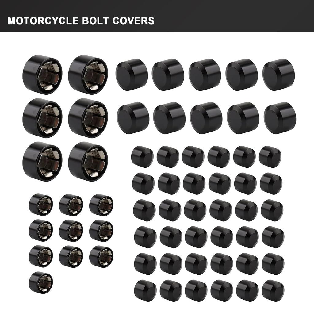 Motorcycle Bolt Covers Head Bolts Engine Toppers Caps Kit for Harley 2017-2024 Touring Road King Street Glide Electra Road Glides 2018-2024 Softail