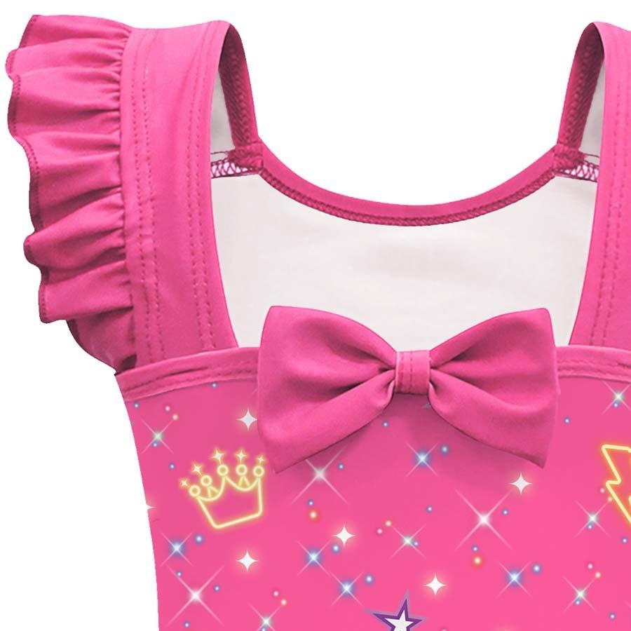 Kids Girls Anime Cartoon POP Singers Rumi Mira Zoey Print Ruffle Sleeveless One-piece Swimsuit Swimwear