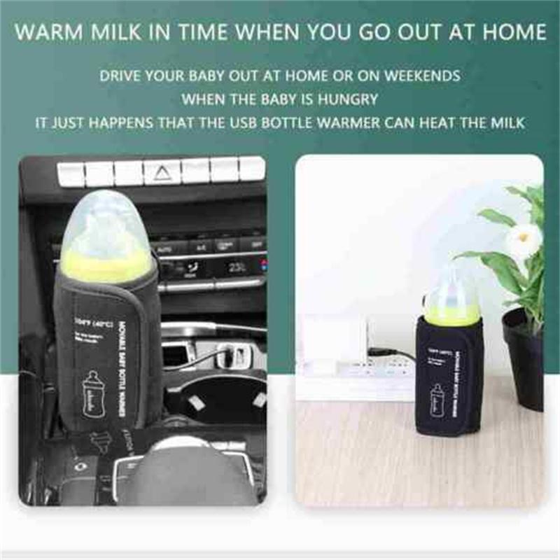 USB Milk Water Warmer Reisevogn Isolert Bag Baby Bærbar Sykepleie Flaske Varmere