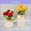 Rose Plastic Flower Arrangement Decorative Plant For Home Desk Decoration