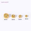 Brass 18K Gold Plated 4/5/6/8mm Round Hollow Spacer Beads,Make Beads For Bracelets,Jewelry And Accessories Wholesale