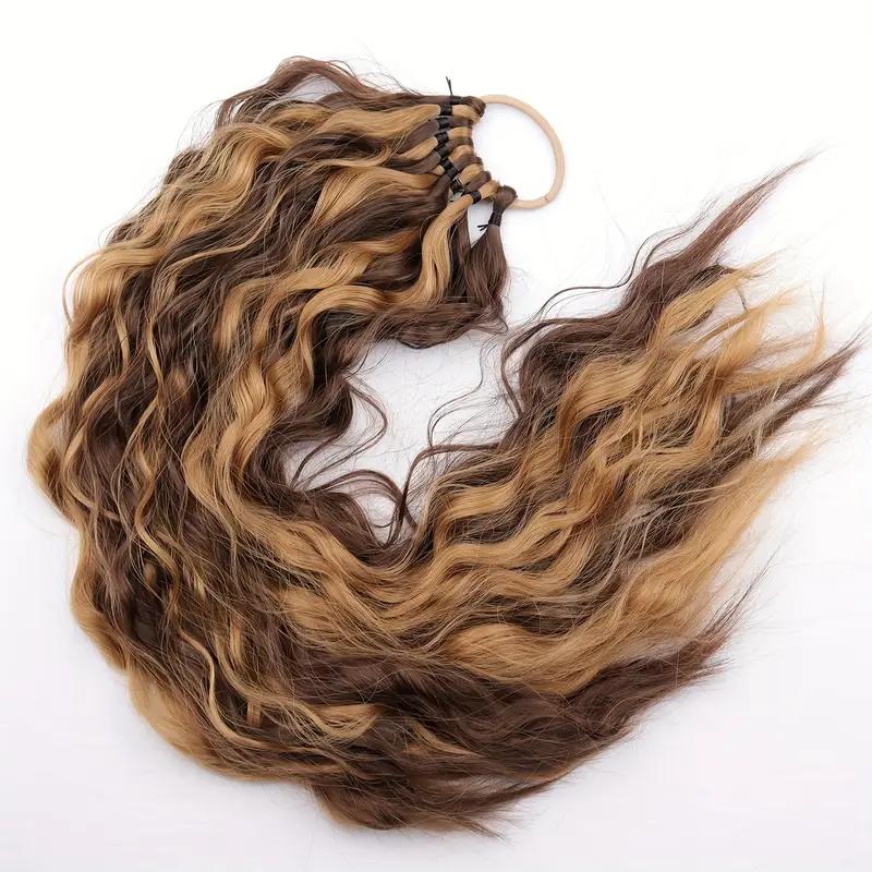 MERISIHAIR Synthetic Long Curly With Elastic Band Ponytail Extension Wrap Around Heat Resistant Pony Tail For Women Daily Wear