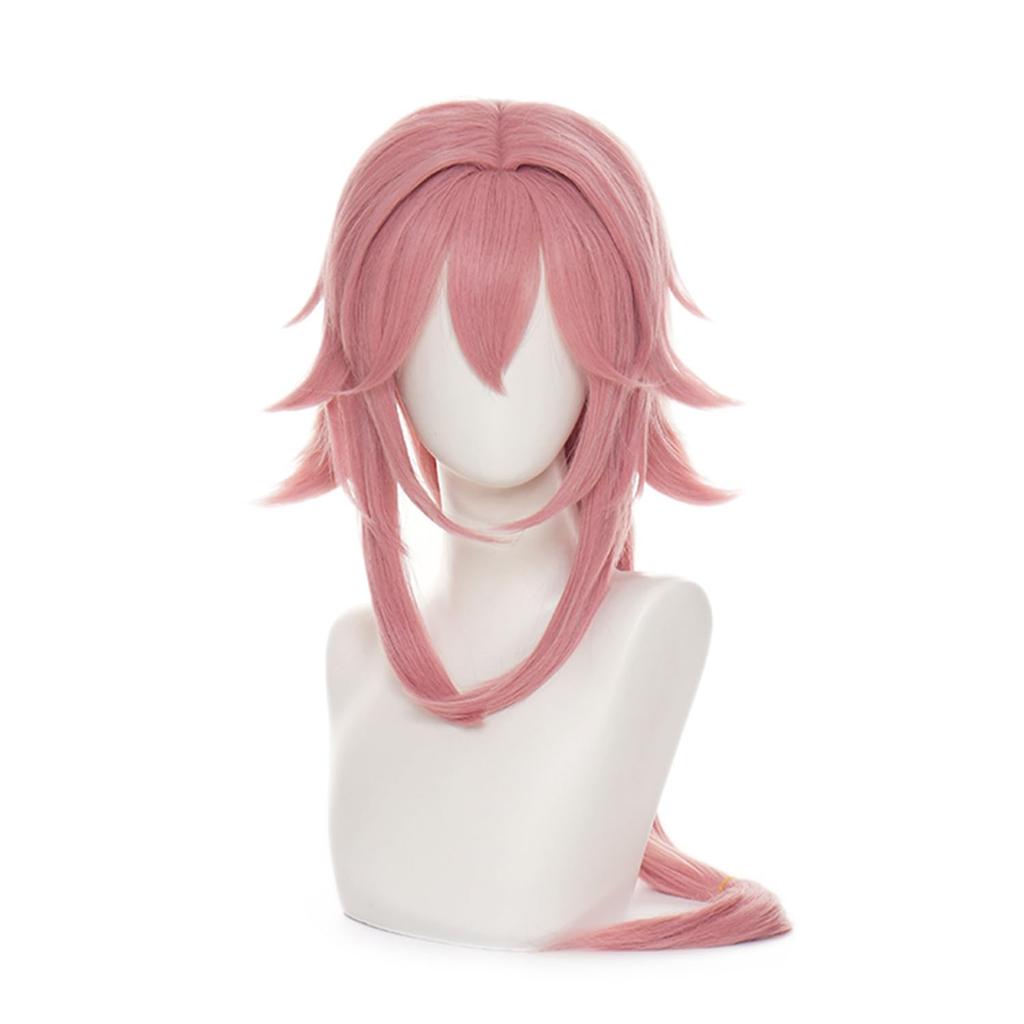 Yae Miko Cosplay Wig Pink Long Cosplay Accessories Wig Costume Comiket Event Halloween School Festival Cultural Festival Fancy Dress Disguise Wig Net