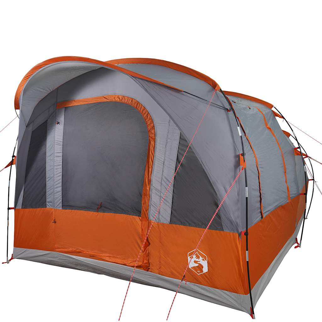 Tunnel Tent for 3 Persons Gray and Orange Waterproof