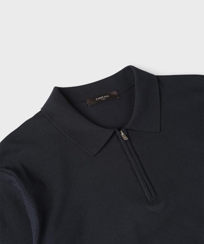 PANICALE Navy Half-Zip Polo Knit