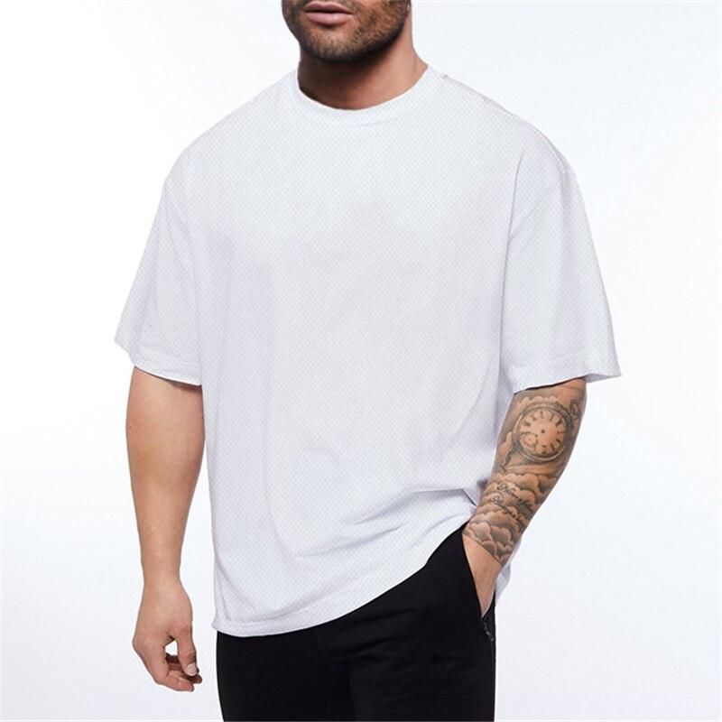 Muscleguys Summer Men's Creative Printing Short Sleeve Fitness Breathable Running T-shirt