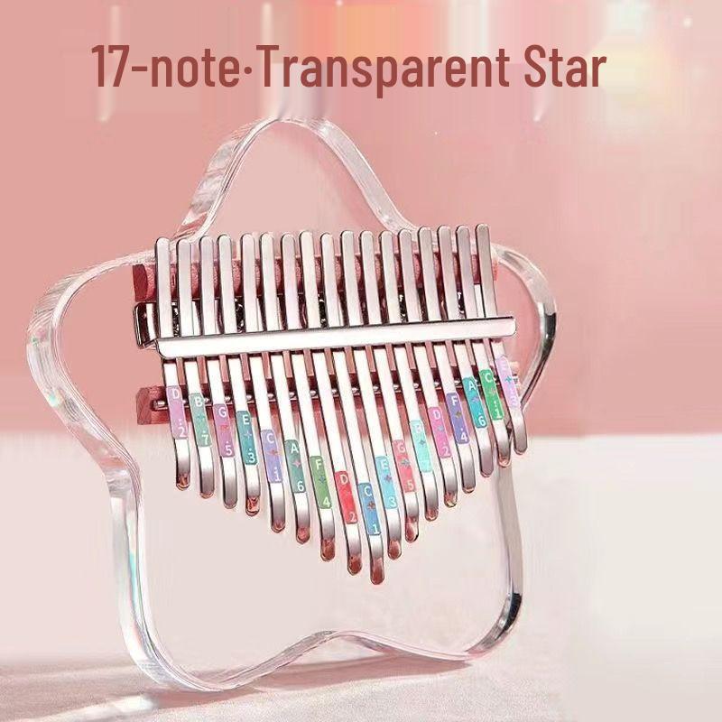 Kalimba Thumb Piano - Transparent Crystal with 21 Keys, Perfect for Children and Beginners