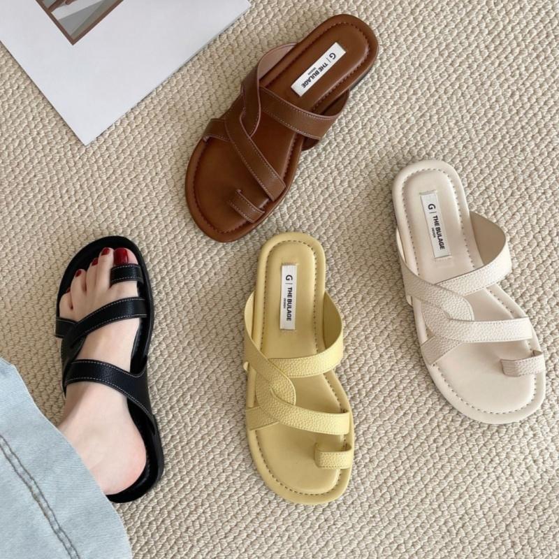 Women Sandals Retro Gladiator Casual Pumps Genuine Leather Low Heels Office Ladies Shoes Woman Summer Fashion Concise