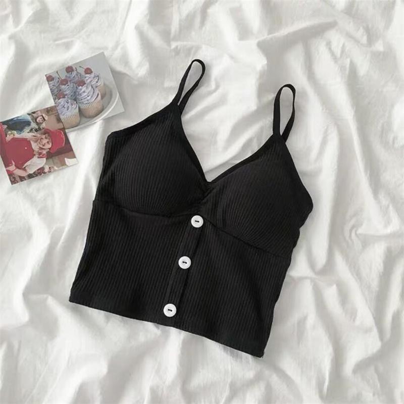 Woman Knitted Tank Top Women Strap Vest Sexy Female Knitting Crop Top
