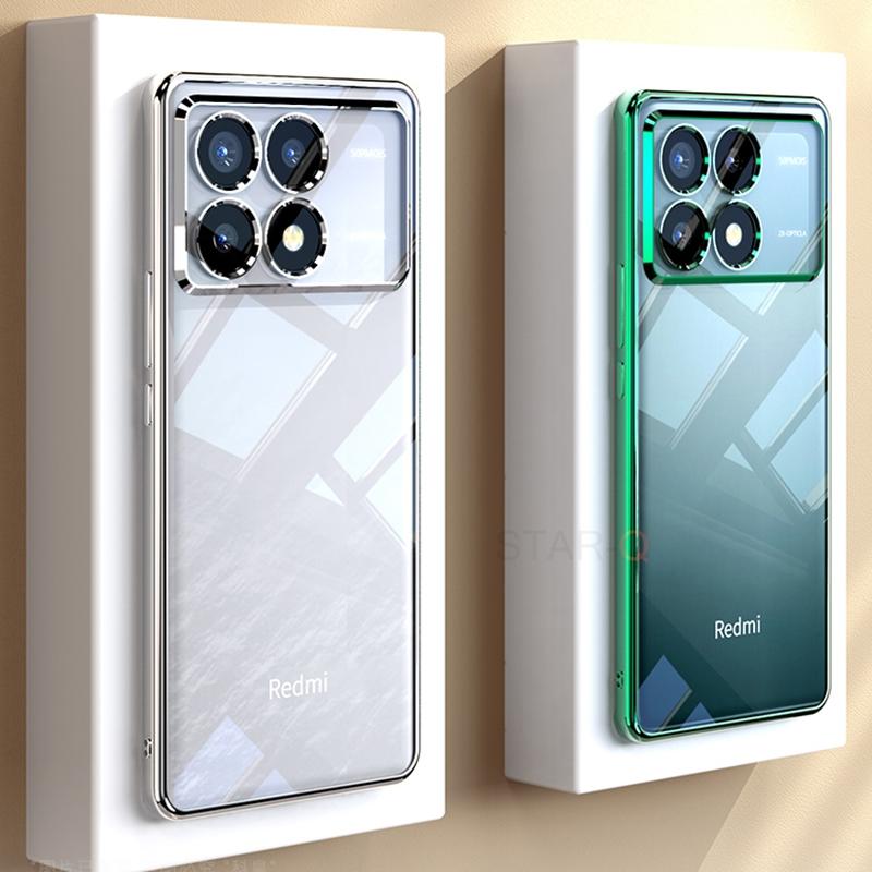 X6pro M6pro Plating Clear Case For Xiaomi Mi Poco M6 X6 Pro 5g 4g F6 Silicone Transparent Bumper Back Cover Poko M X 6