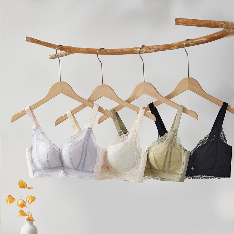 Lace Bra Women's Adjustable Underwear Gathering Non-magnetic Bra Anti-sagging Bra Push Up Bra