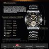 Men's Stainless Steel Tourbillon Watch Men's Student Quartz Watch Business Calendar Waterproof Steel Strap Watch Large Dial