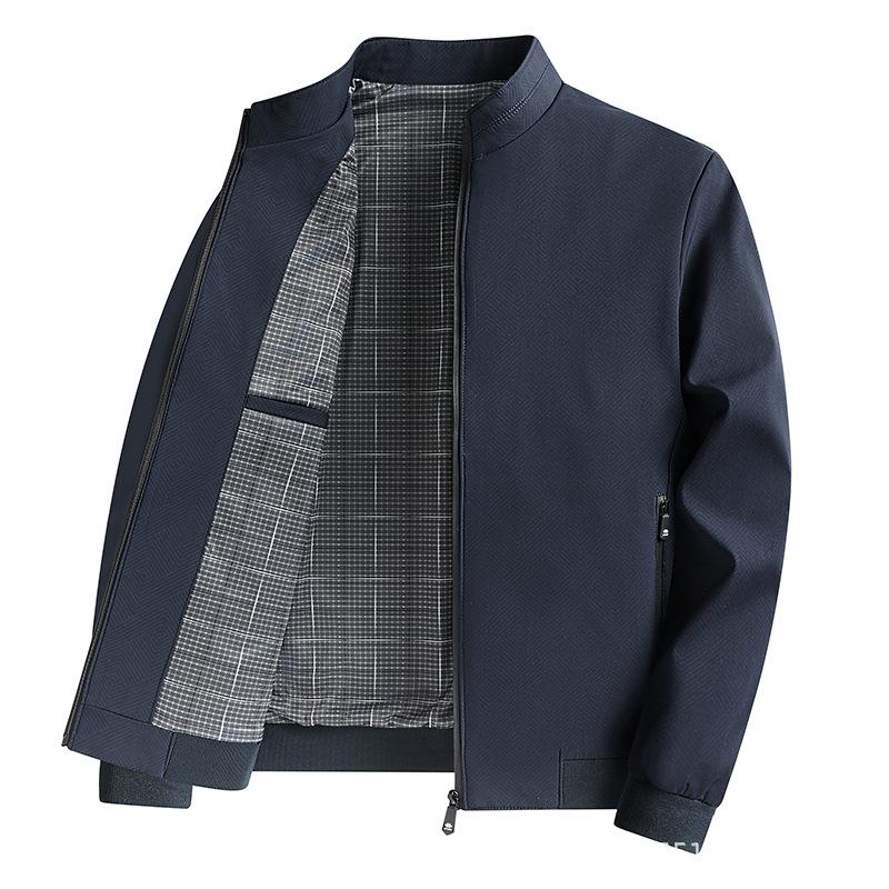 Jacket Men's Three-Defense Business Commuter American Stand Collar Dad Executive Jacket Men's Spring and Autumn Jacket