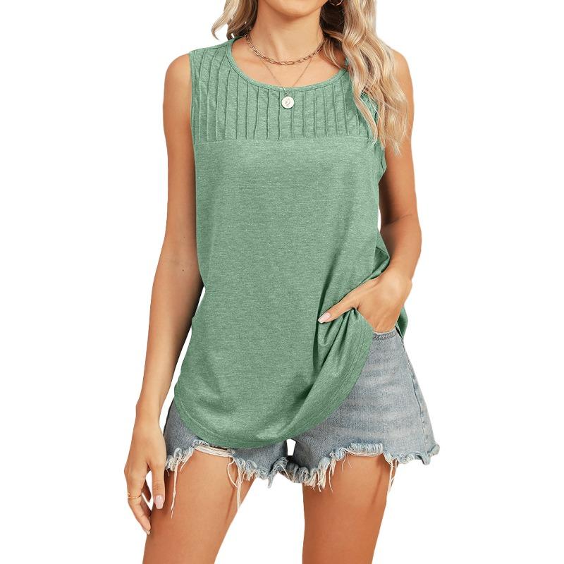 

Модный жилет без рукавов с круглым вырезом, свободный полосатый топ для женщин XXL