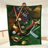 Golf Pattern Flannel Blanket Comfort Blanket Fit Sofa Office Camping Blanket Holiday Gift Blanket