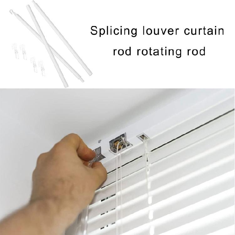 Vertical Blind Opening Rod with Handle and Stick White Plastic Replacement Curtain Pull Wand for Home Window Decors