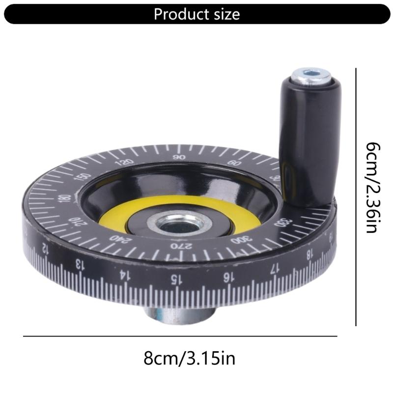 80mm Industrial Handwheel with Clear Graduations, Bakelite Body, 10mm Bore and Side Handle for Drill Press Control Replacement Use