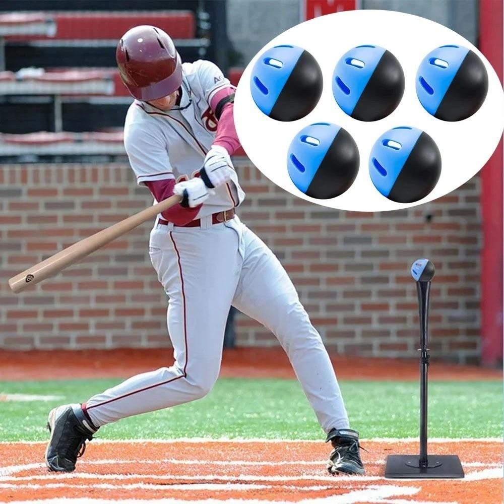 5 PEZZI 74MM Palline Flusso d'Aria Foro Vuoto Palline Morbide Palline da Baseball in Plastica per Allenamento Indoor