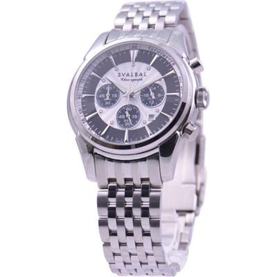 SVALBAL SV11-MWH para hombre (Reloj de cuarzo para hombre Sun Flame) Reloj redondo analógico multiagujas plateado