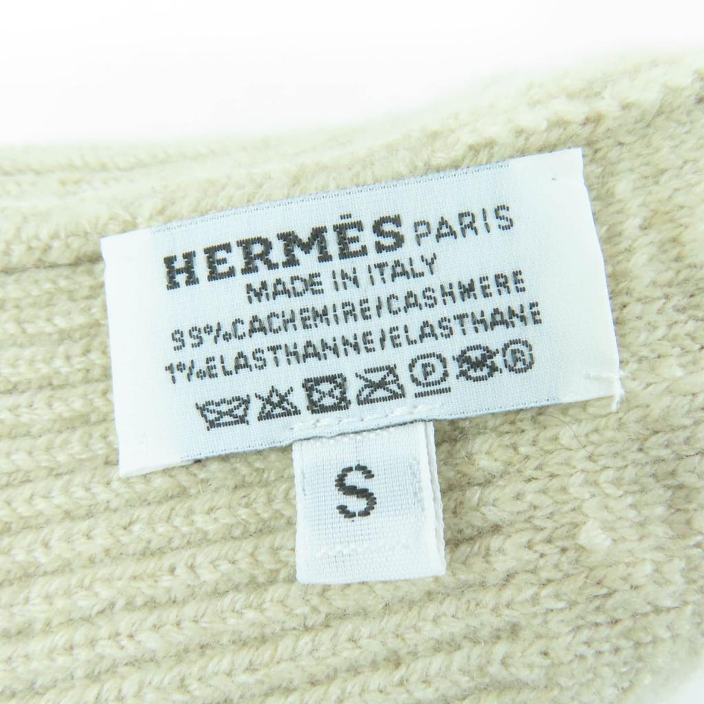 Excellent HERMES gloves Haven Chaine d'Ancre Knit Gloves beige cashmere Women S Used