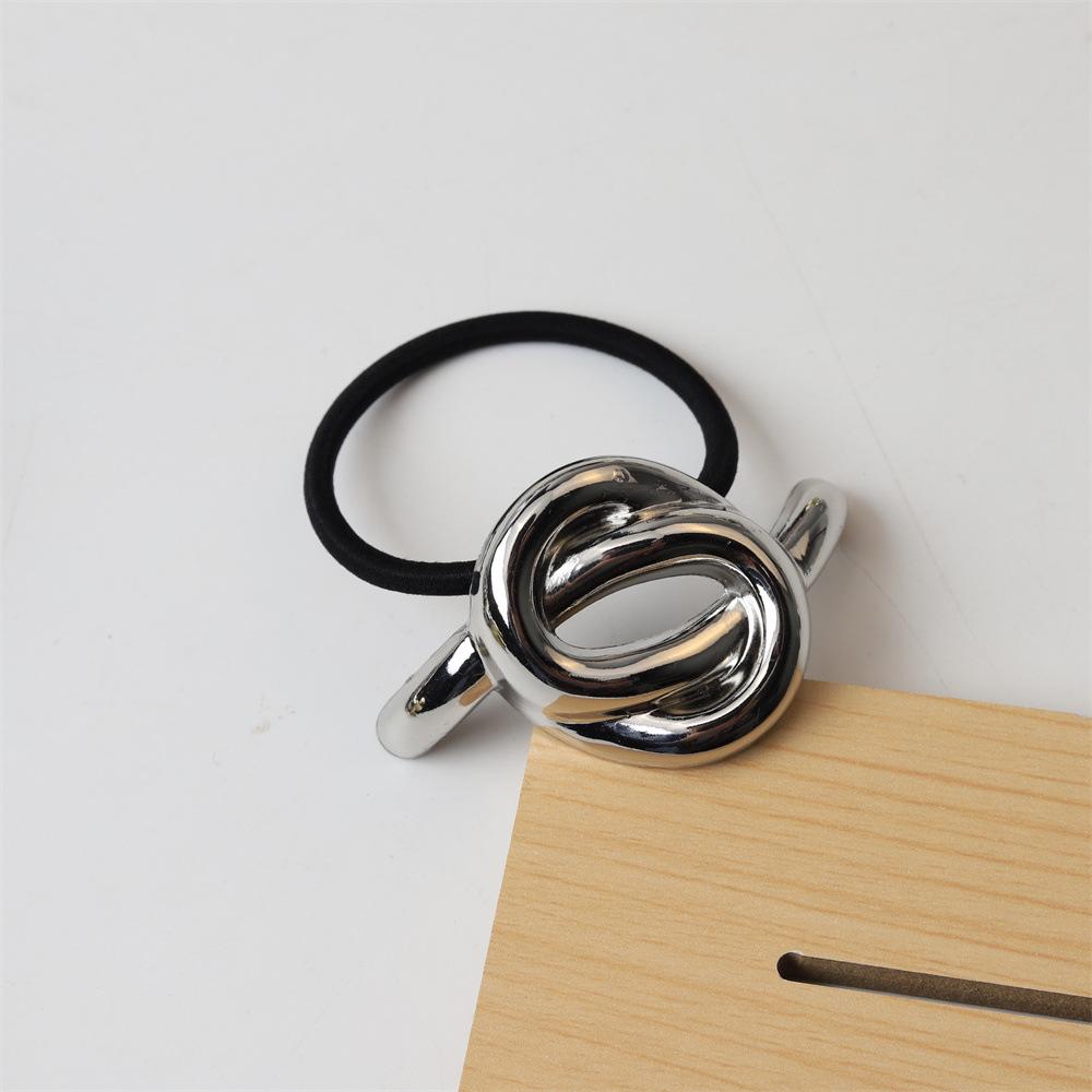 Shiny Alloy Hair Rope: Durable, Color-Retaining Elastic Hair Accessory for Women